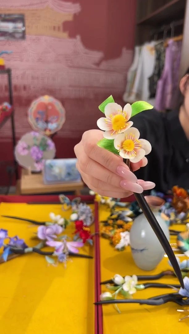 【闪购商品】刺绣非遗绒花（发饰）