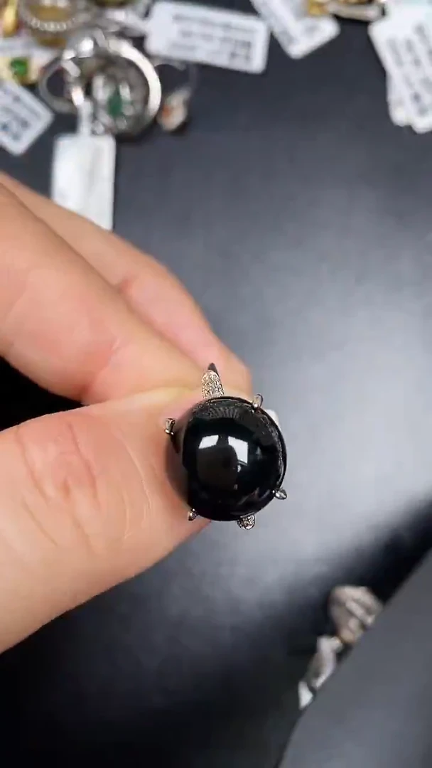 银S925镶嵌戒指翡翠3290