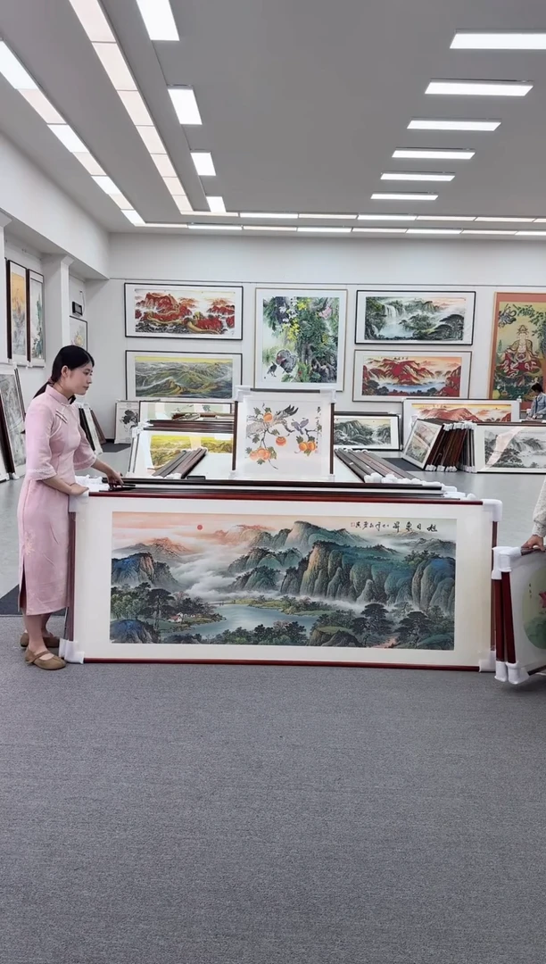 国画手绘 定制旭日东升 219*88