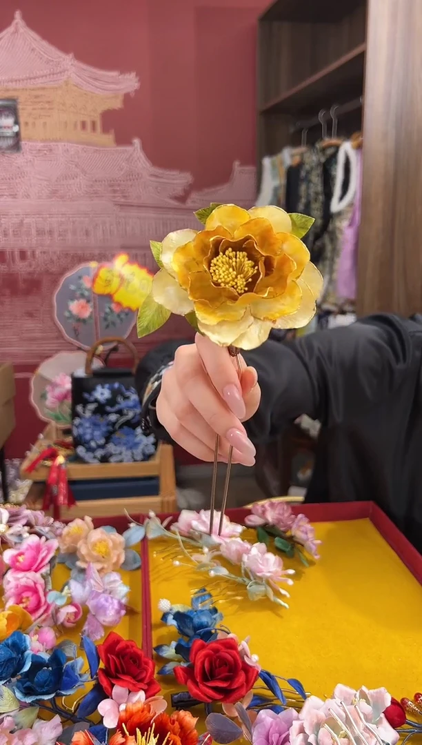 【闪购商品】刺绣非遗绒花（发饰）