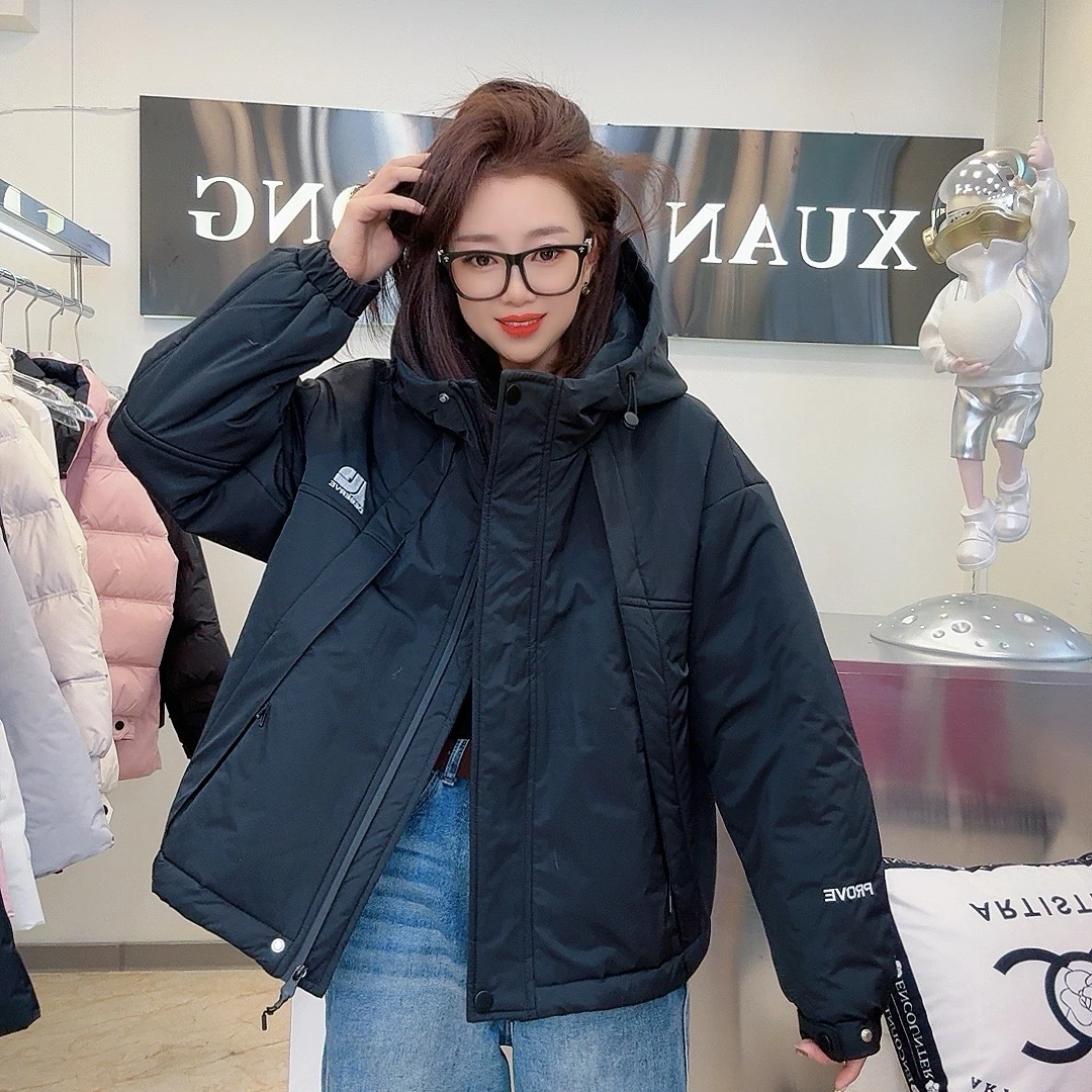 【静轩优选】24年棉服时尚休闲宽松短款韩版保暖连帽潮流6561