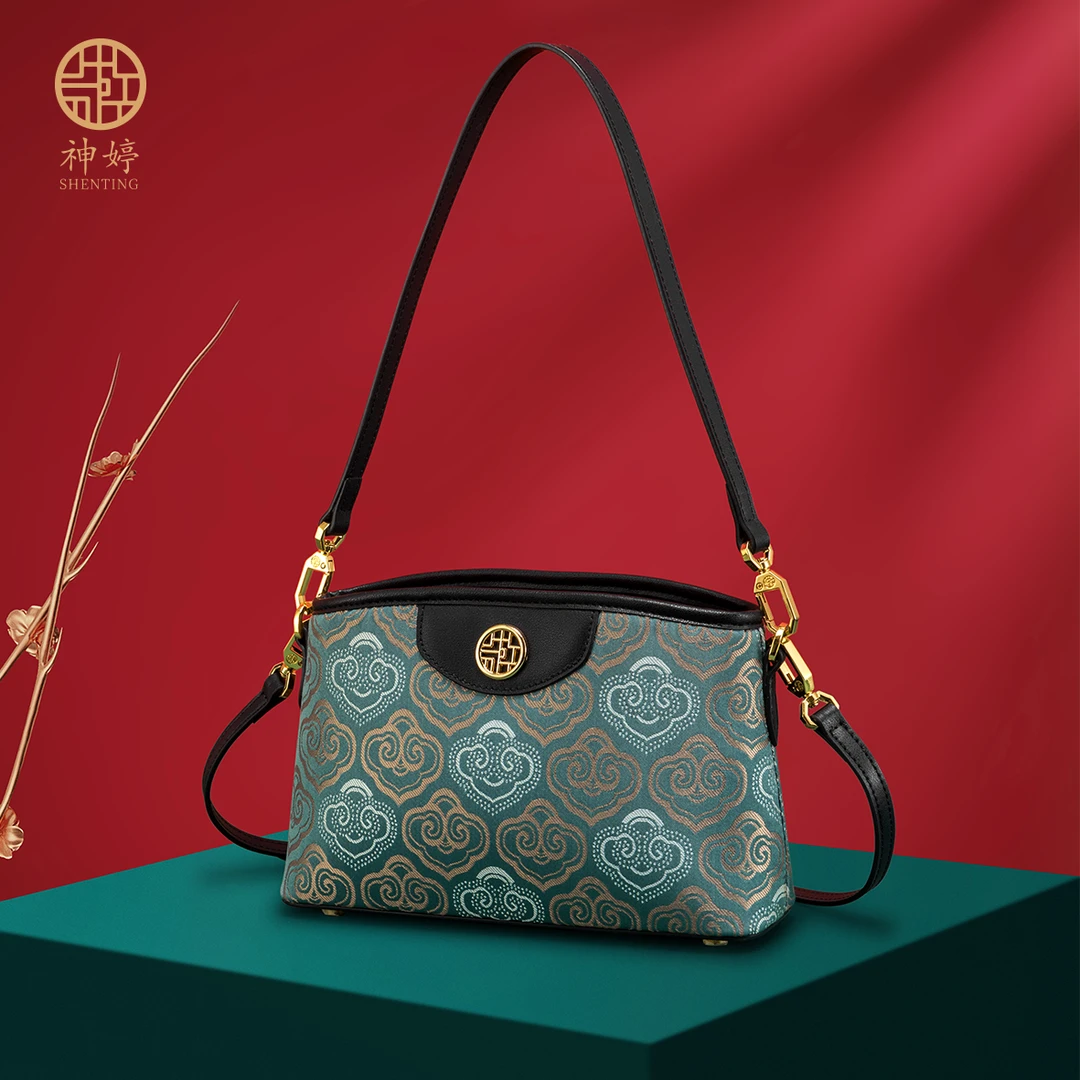 春季百搭国风大气女包轻奢时尚妈妈包中式女士单肩斜挎民族风包包