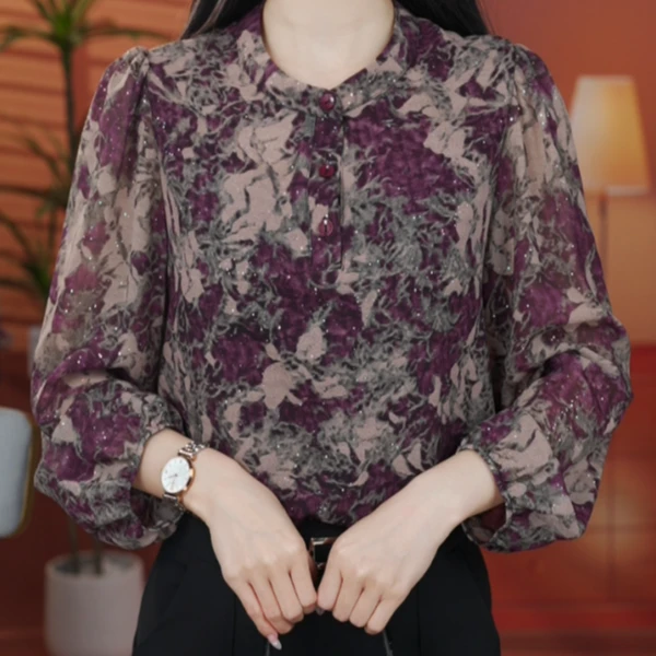 X2396【出口原单】优雅时尚气质显瘦衬衫-香菜