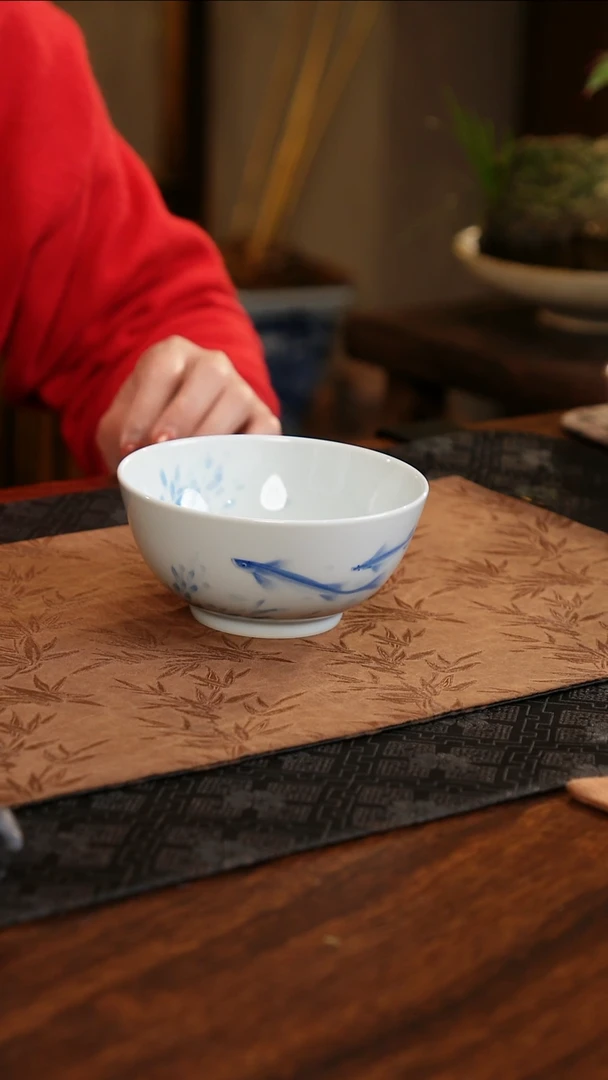 【闪购商品】织绣青源器语连年有鱼饭碗