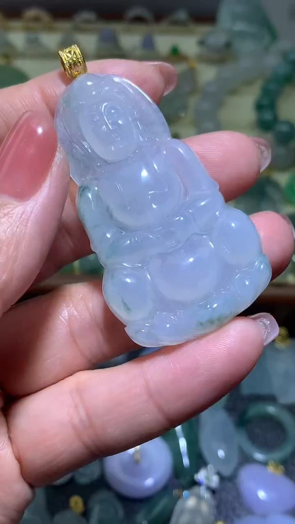 【闪购商品】翡翠颈饰18K金镶嵌0111翡翠吊坠