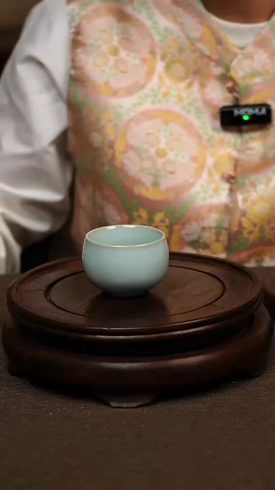 瓷片天青色小禅定杯60ml微瑕不带礼盒