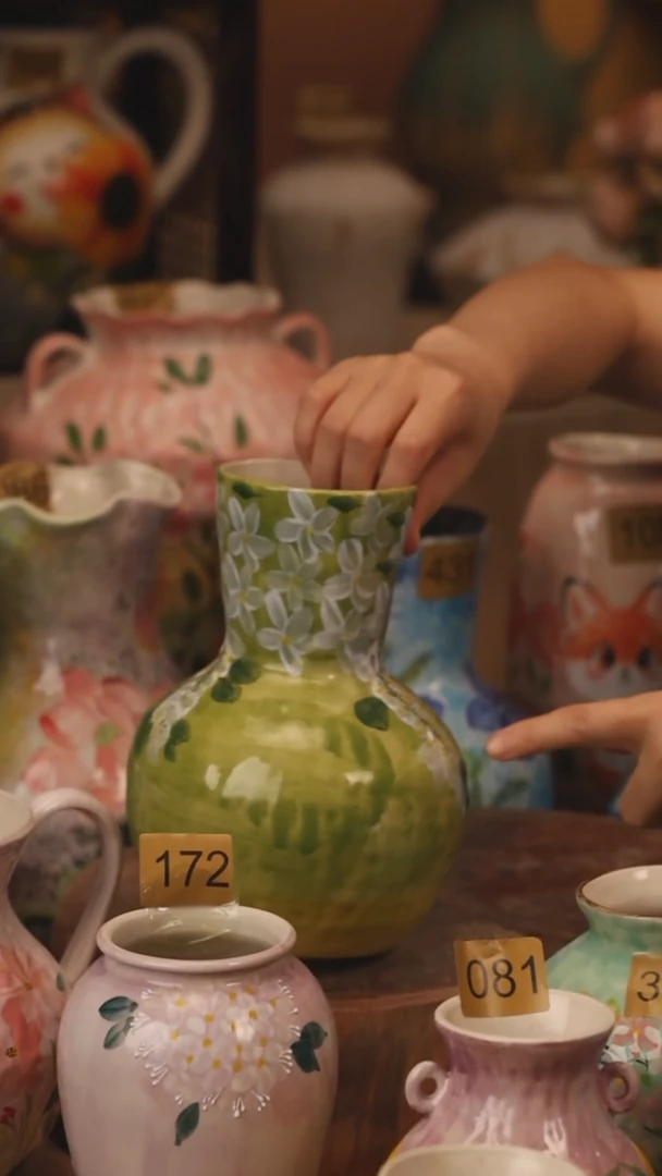 陶瓷420景德镇设计师手作花器摆件侘寂风