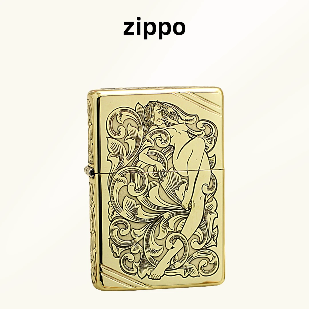 ZIPPO/之宝打火机 正版240黄铜切角精雕唐草仙子    XBL-DYJ1
