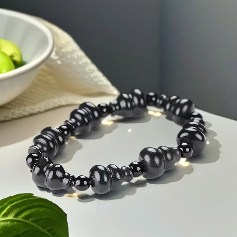 高奢/天然玉石/和田青玉葫芦手串/补贴价/带证书礼盒多样性发货