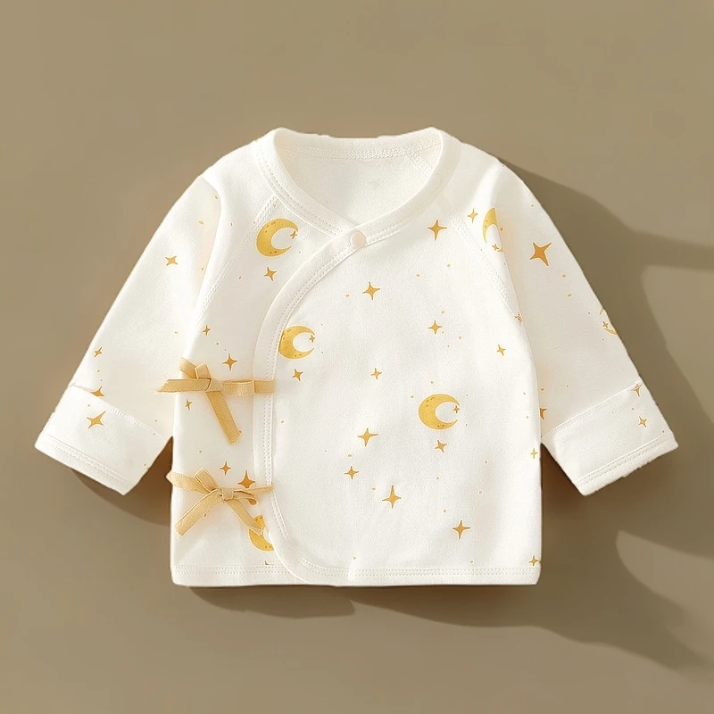 初生婴儿半背衣0-3月宝宝a类棉春秋产房52码衣服新生儿和尚服