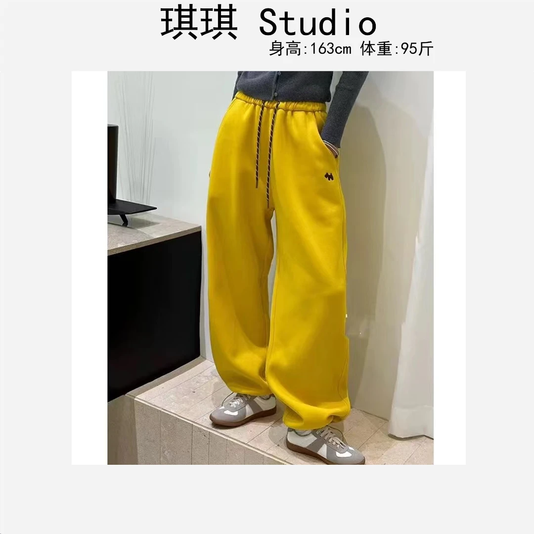 秋季新款松紧腰迷彩抽绳刺绣狗狗宽松显瘦减龄百搭休闲裤22203-C