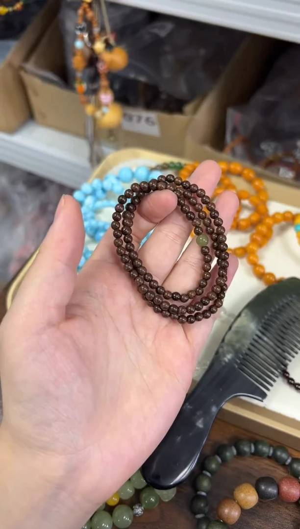 未镶嵌苏木（金丝檀）手串金丝檀木和田玉款多圈[0969]