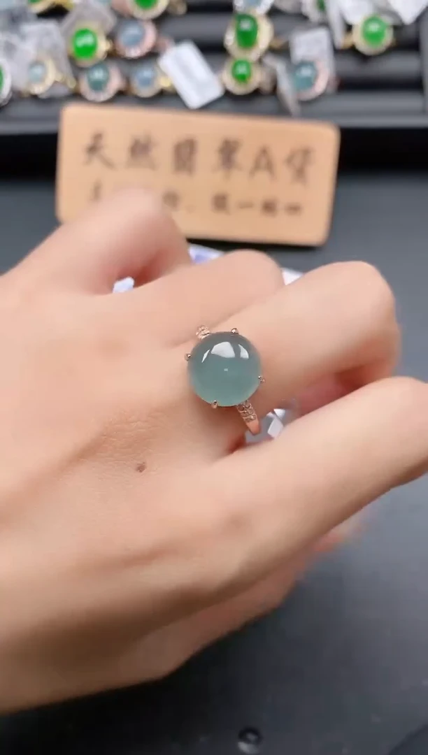 银S925镶嵌戒指翡翠1