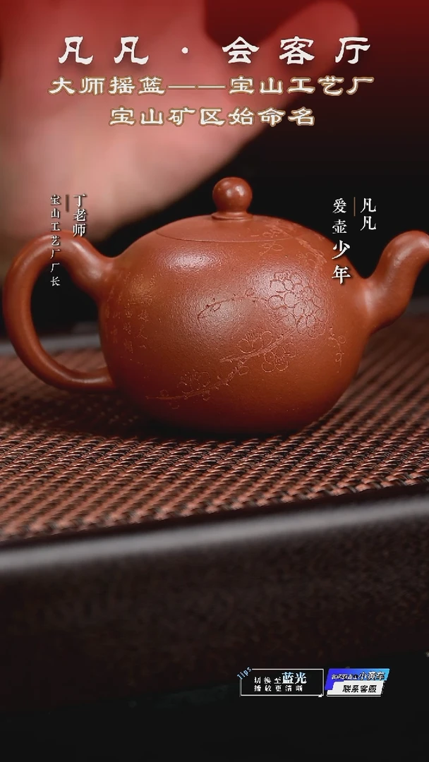 茶壶紫砂DL100 杨国琴 一粒珠红降坡200cc