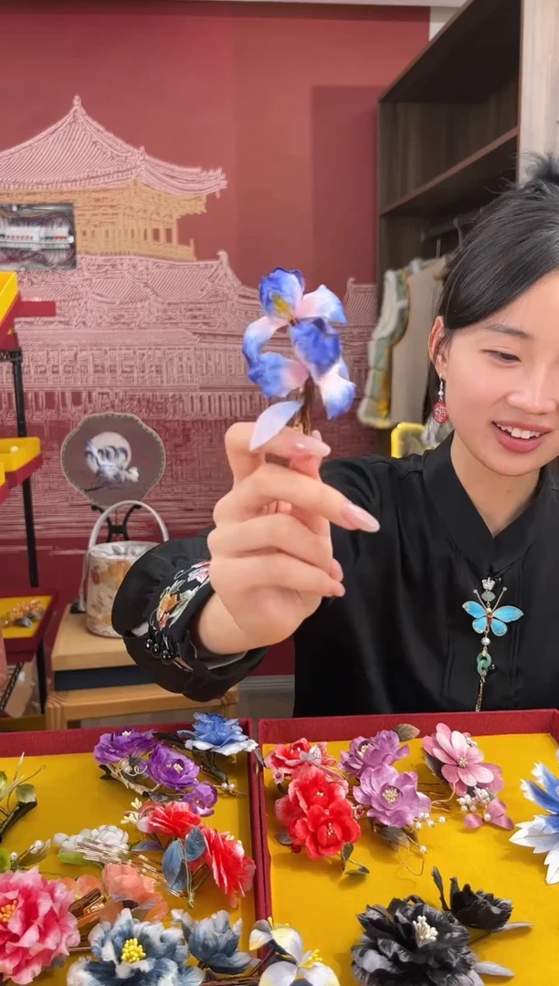 【闪购商品】刺绣非遗绒花（发饰）