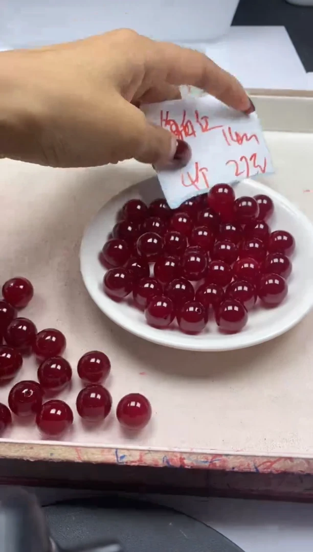 【闪购商品】南红玛瑙颈饰未镶嵌w75鸽血红14mm*4颗