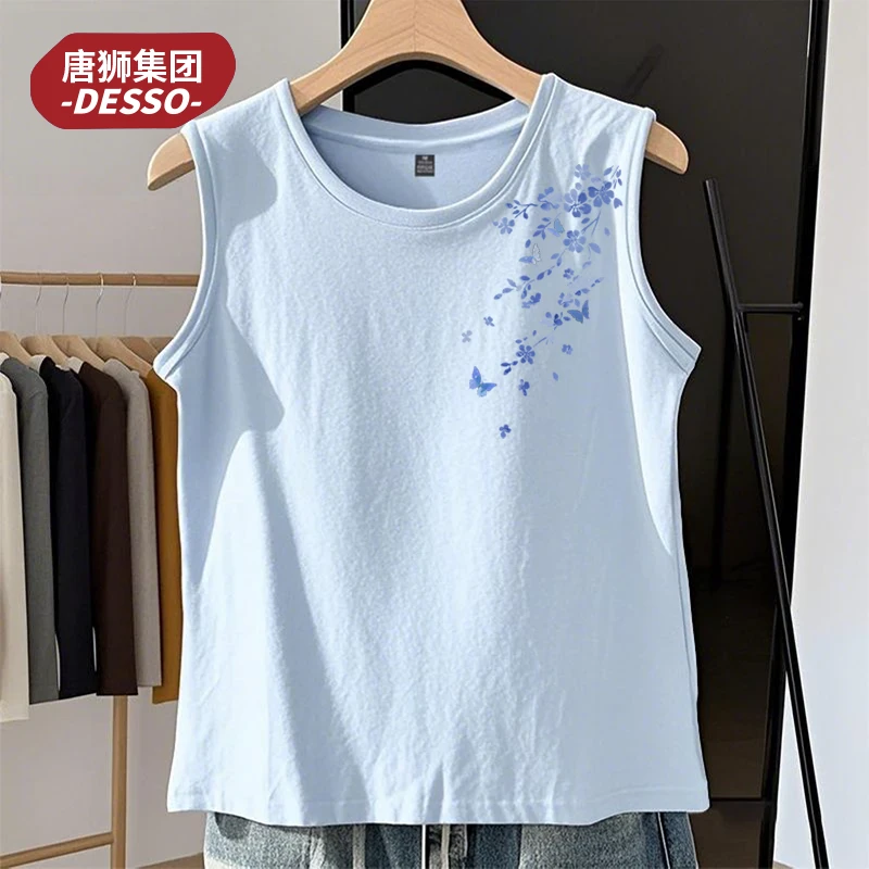 唐狮集团Desso宽松背心女款夏纯棉无袖休闲慵懒风女装薄款百搭款