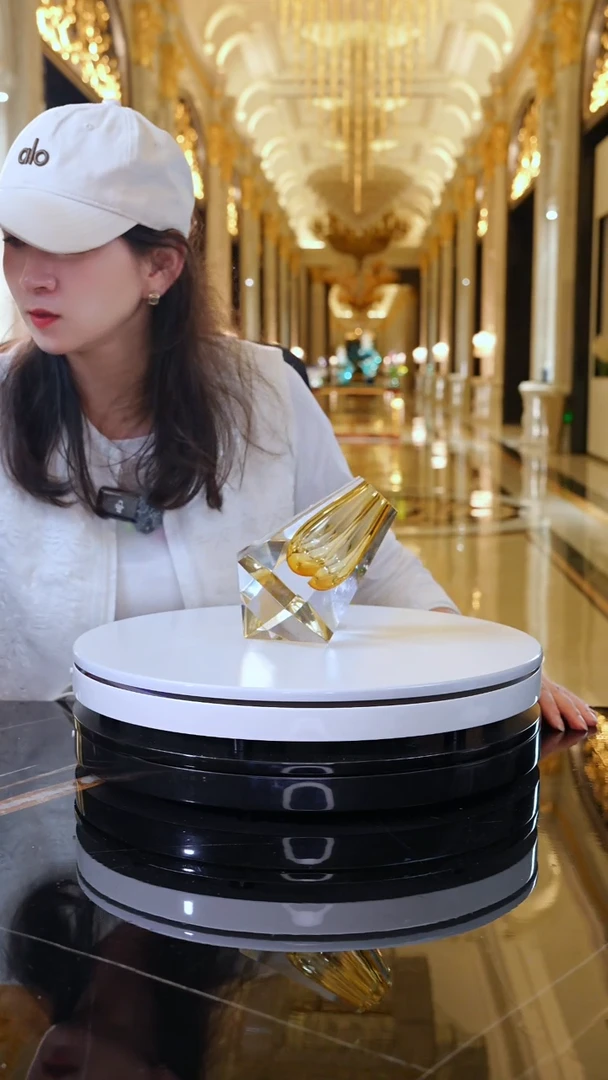 摆件天****息AJ1010025金色砖石香薰瓶