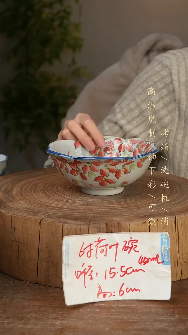 碗瓷景德镇手工手绘高温瓷釉下彩