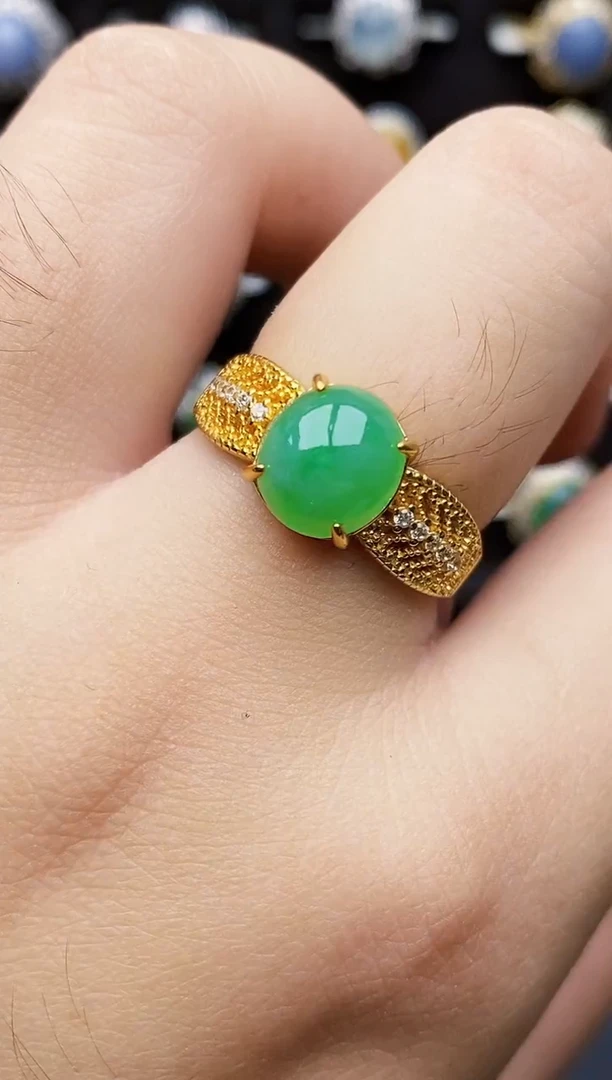 银S925镶嵌戒指翡翠1037