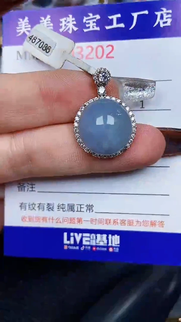 颈饰银S925镶嵌翡翠3202