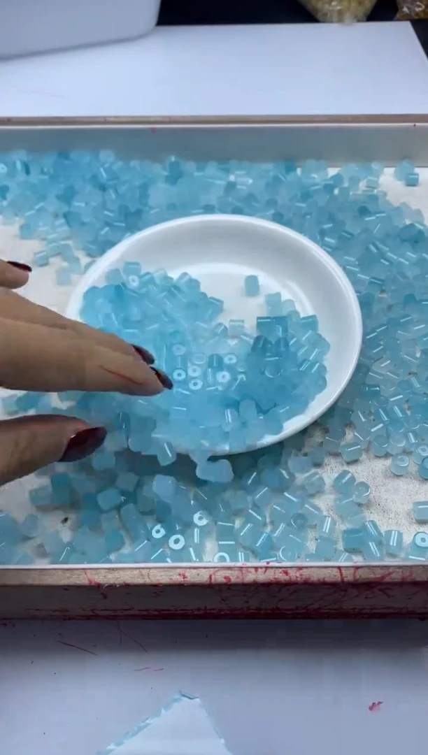 【闪购商品】玛瑙/玉髓颈饰未镶嵌w2265海蓝宝桶珠5*5mm*30颗