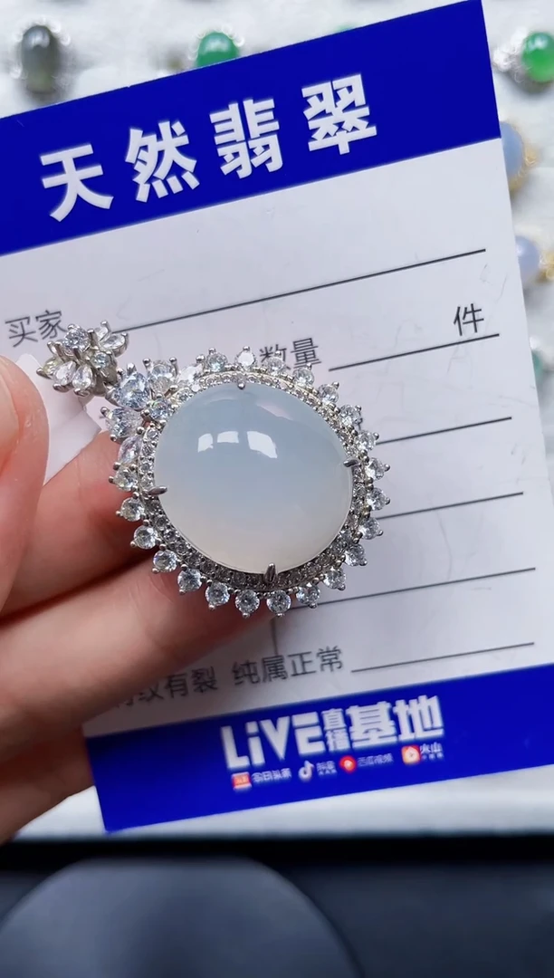 颈饰银S925镶嵌翡翠351