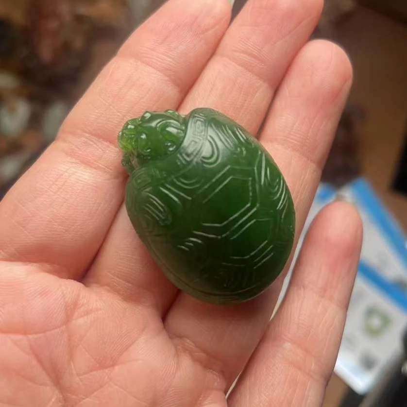 家棠珠宝  碧玉龙龟挂件