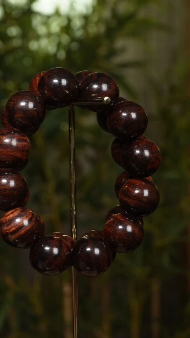 黄花梨/降香黄檀手串/手链海南黄花梨2.0cm大黑线紫油梨