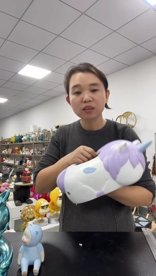 树脂独角兽卡通纸巾盒