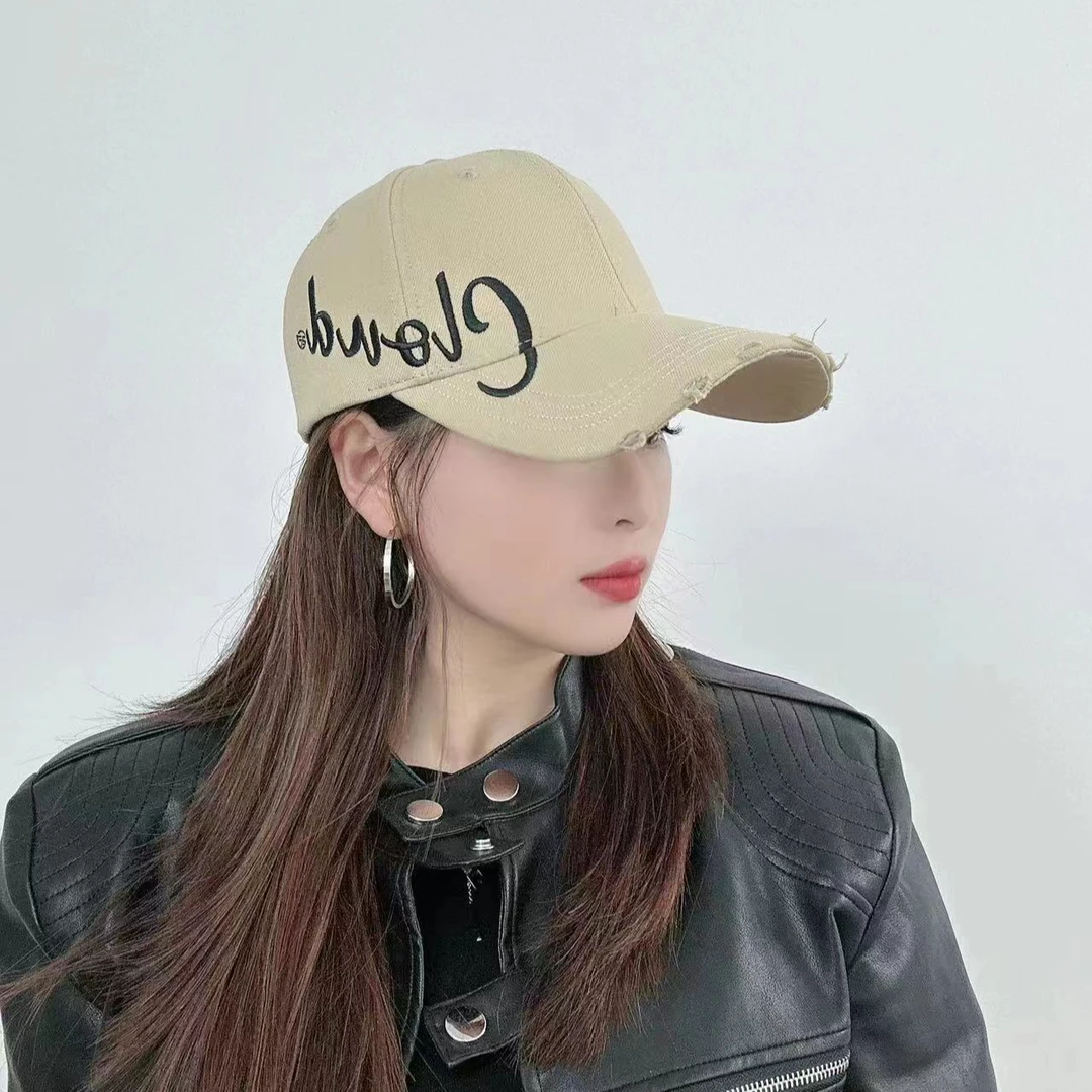 春款上新刺绣大C破沿休闲棒球帽时尚户外遮阳显脸情侣潮流韩版