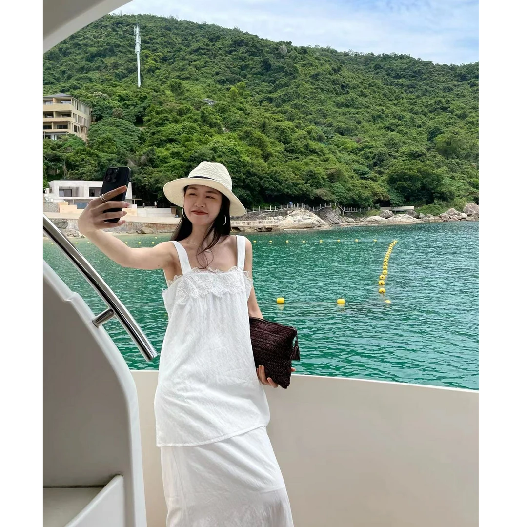 十三行SOUL-夏季福秒蕾丝宽肩带吊带背心#7053