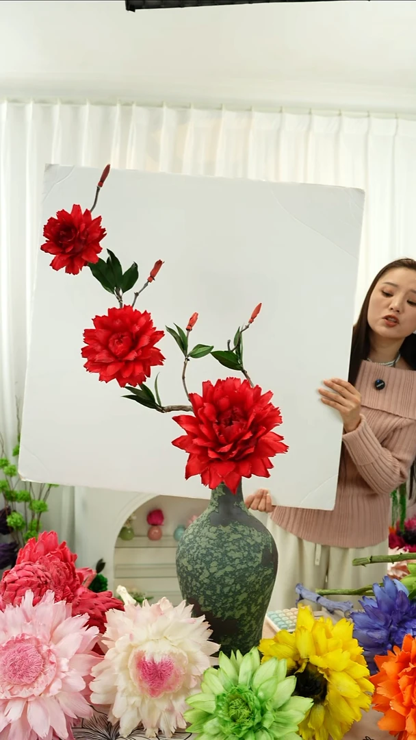 永生花霸王花龙枣枝不带瓶【复古红】A6