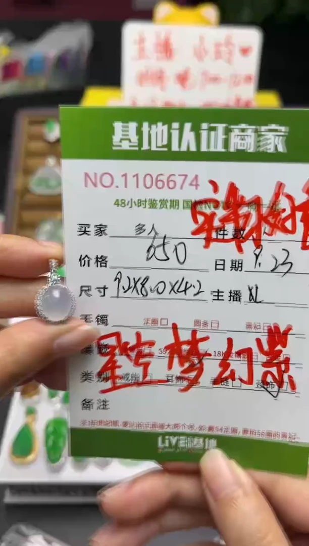 吊坠(不含链)银S925镶嵌翡翠多人