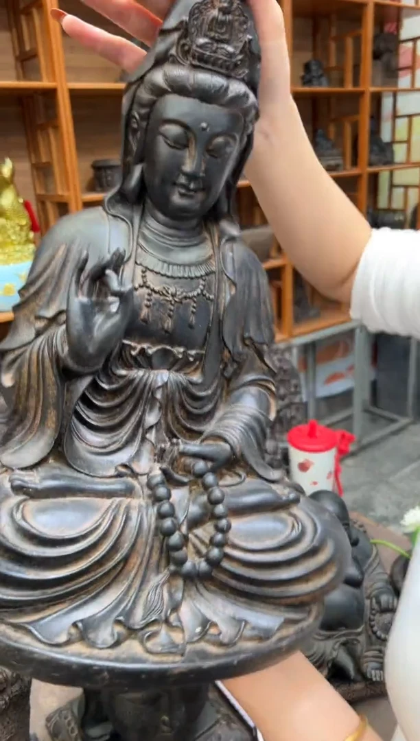 陶土【合成青石】自渡观音