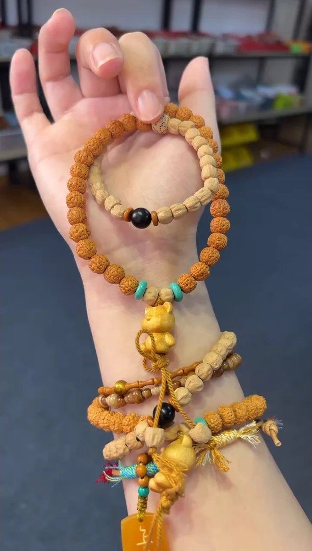 吊坠菩提根/象牙果9mm百香籽金刚双圈