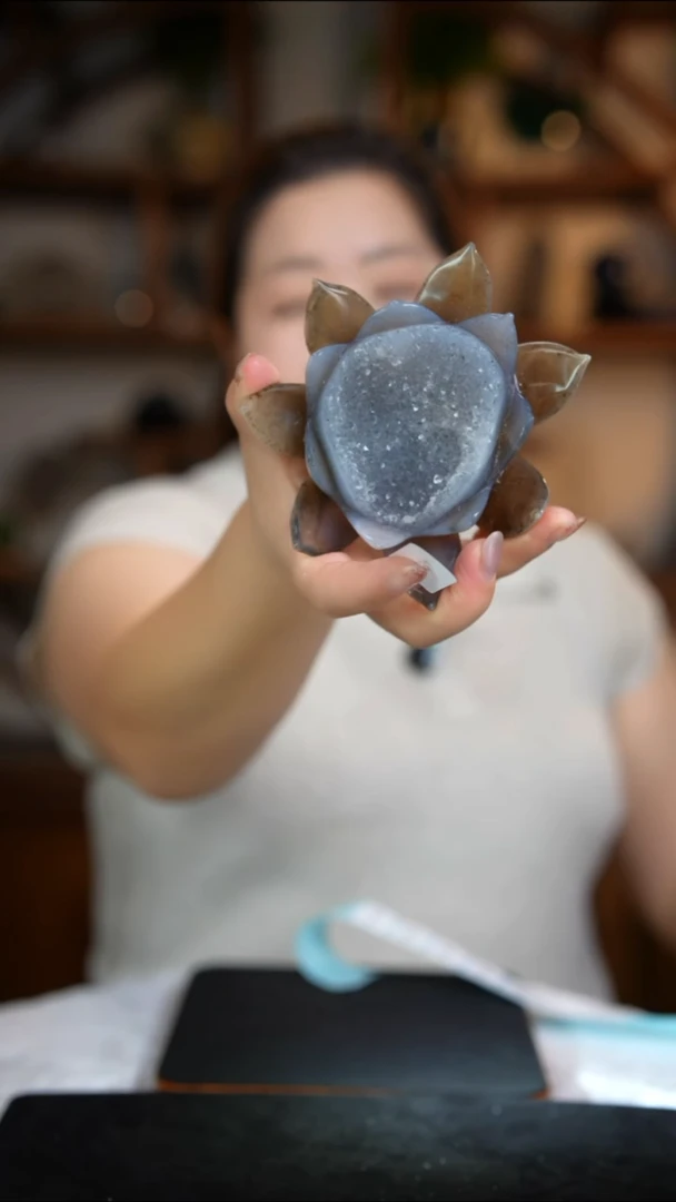 未镶嵌玛瑙摆件玛瑙莲花D34