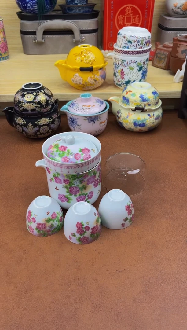陶陶瓷茶具摆件旅行套组