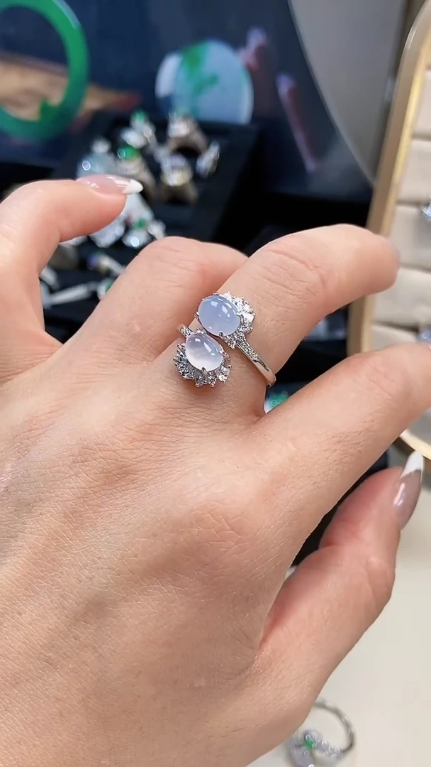 银S925镶嵌戒指翡翠4588