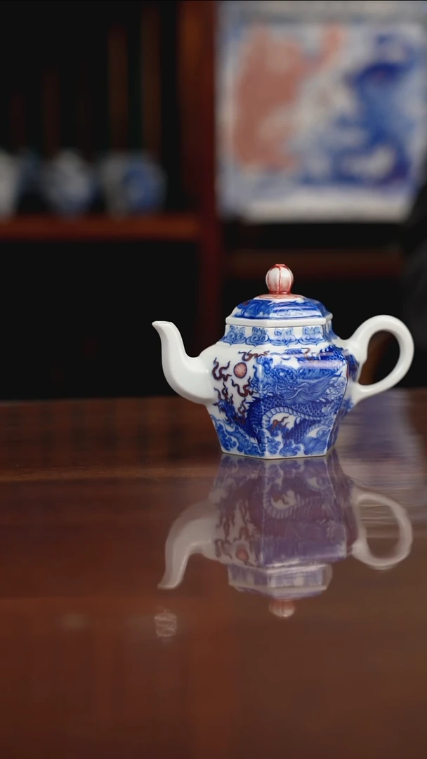 自成堂柴窑青花釉里红