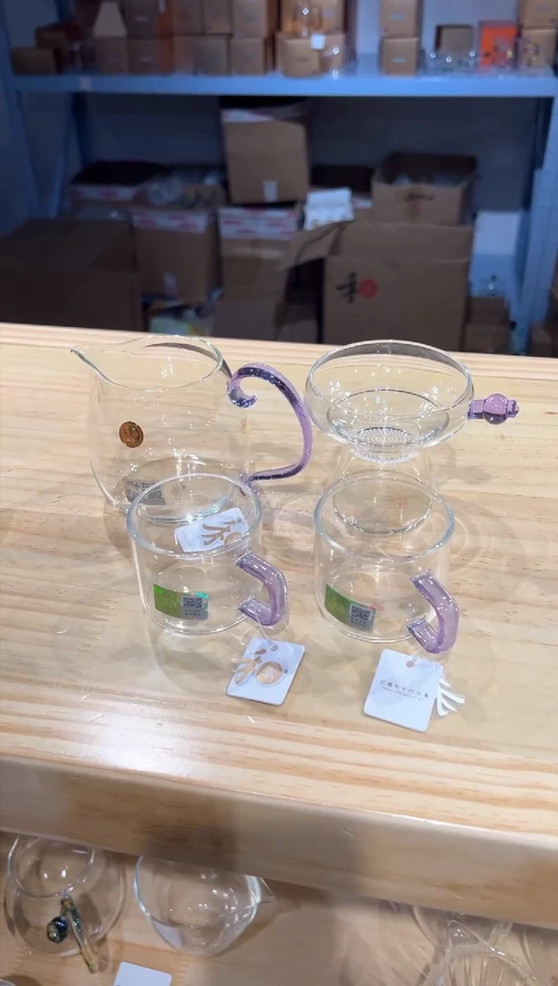 禾器-小锦然茶海-浅紫色+奉珠滤网浅紫+清禾杯浅紫2只