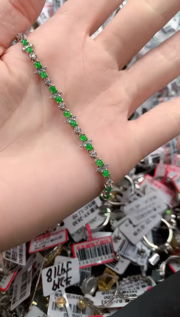 银S925镶嵌戒指翡翠666-----5