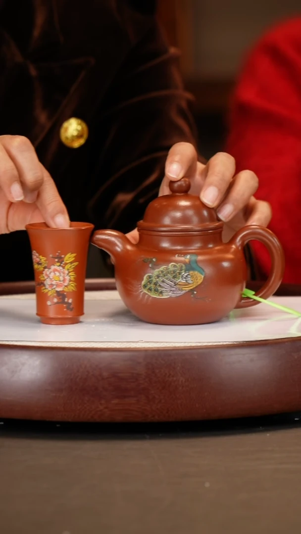 【闪购商品】紫砂茶壶【应亚林】小煤窑朱泥 寿珍掇球套组