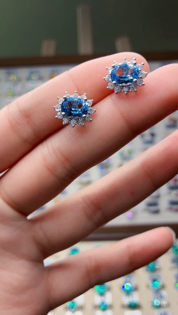 无925银925银 超级圣玛利亚魔鬼蓝色系列轻奢女神款式