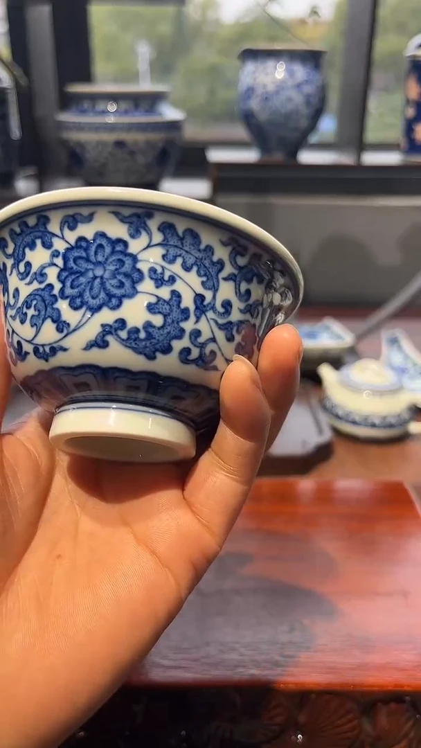 镹曰柴窑手工手绘青花