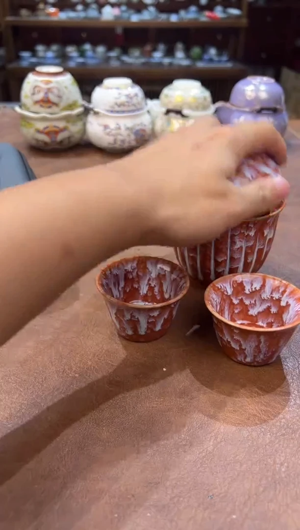 真的很便宜超好看会开片的旅行茶具1