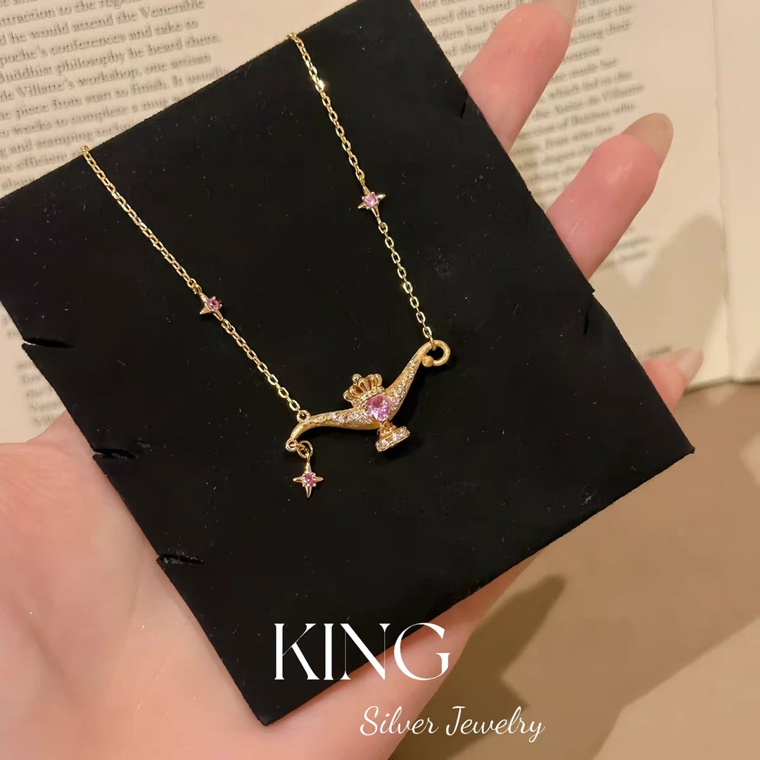 坠链均925银 阿拉丁神灯项链星点925银项链气质轻奢时尚百搭复古