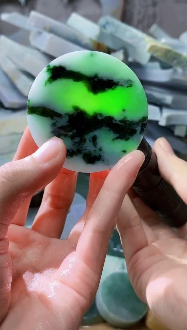 裸石翡翠翡翠a货正品玉石陈015