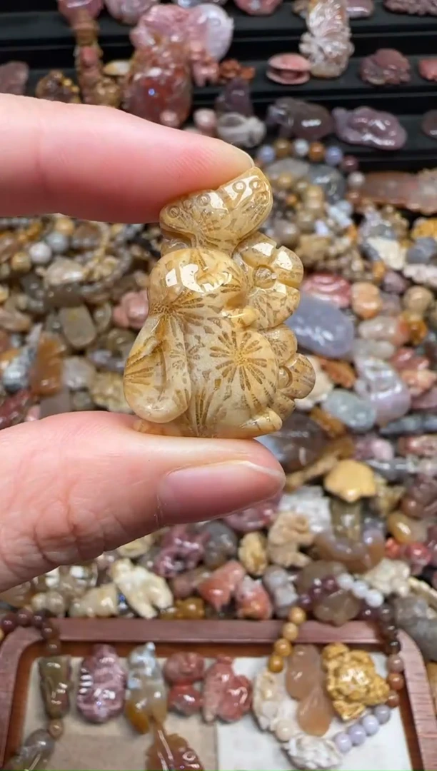 颈饰未镶嵌硅化珊瑚（珊瑚玉）156