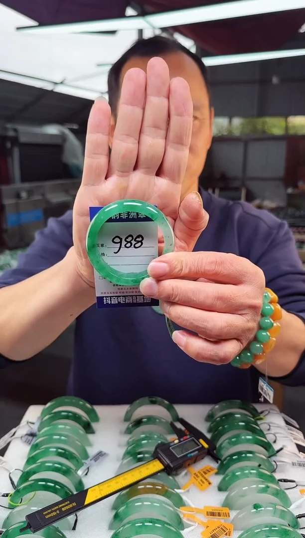 未镶嵌手镯石英质玉（非洲翠）54+